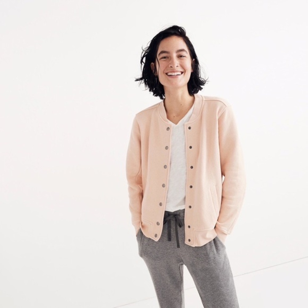 MADEWELL Mile(s) bomber sweatshirt size m